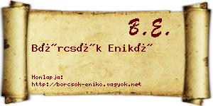 Börcsök Enikő névjegykártya